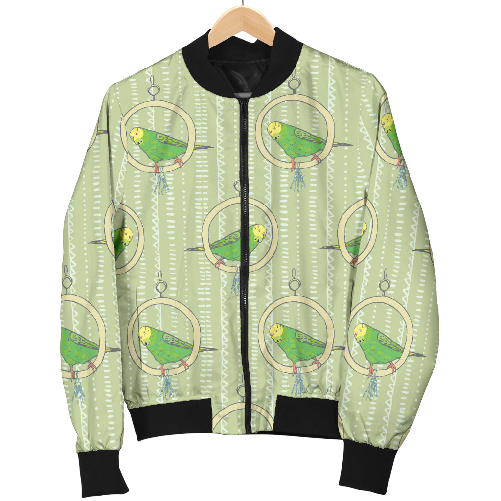 Budgerigar Pattern Print Design 02 Women's Bomber Jacket