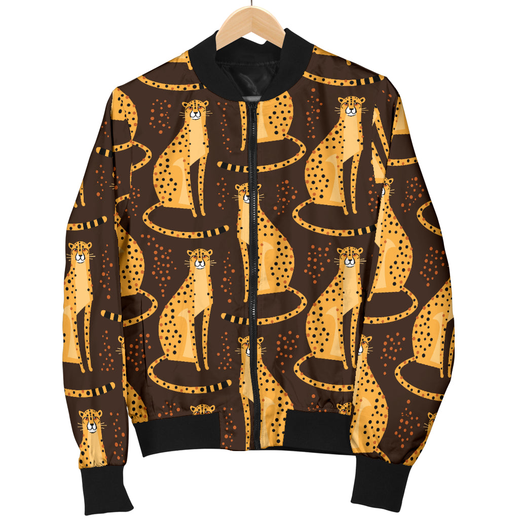 Cheetah Pattern Print Design 03 Women's Bomber Jacket
