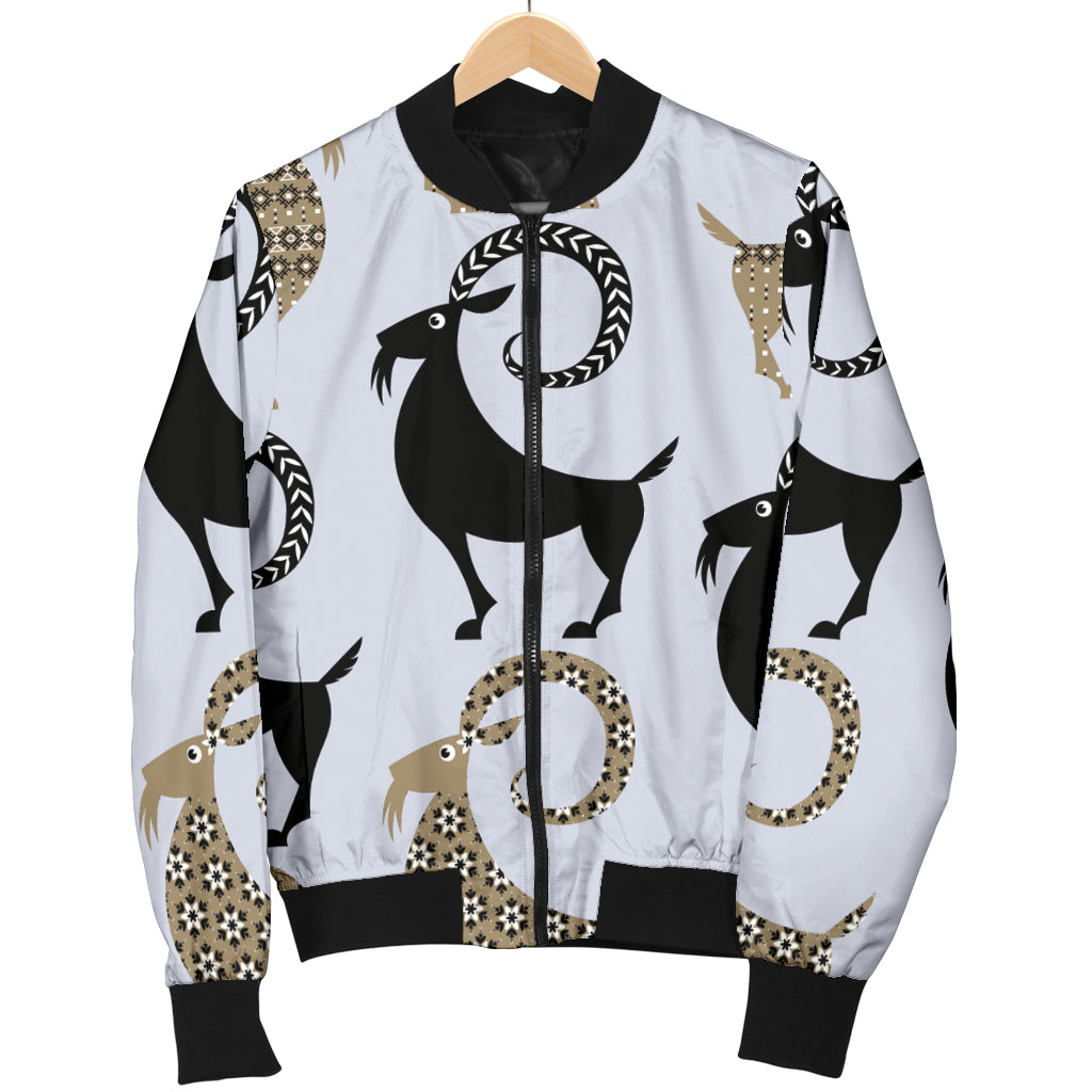 Goat Pattern Print Design 03 Women's Bomber Jacket
