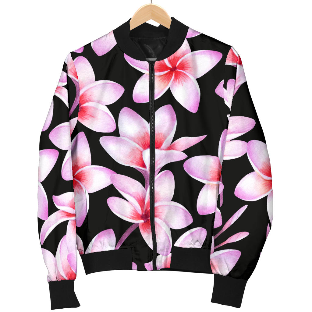 Pink Plumeria Pattern Print Design PM09 Men Bomber Jacket