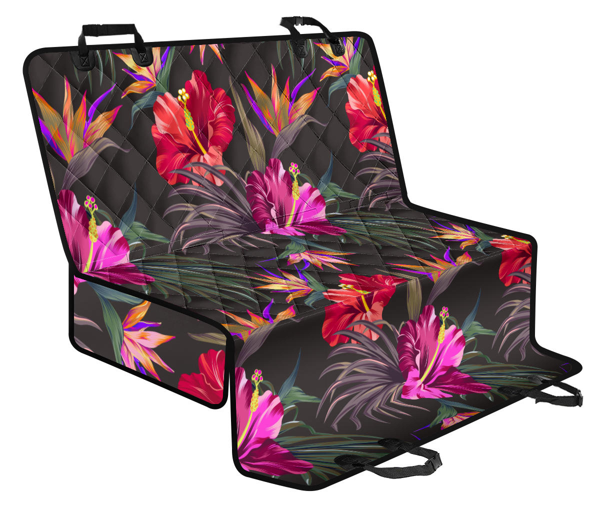 Hibiscus Pattern Print Design HB014 Rear Dog Seat Cover
