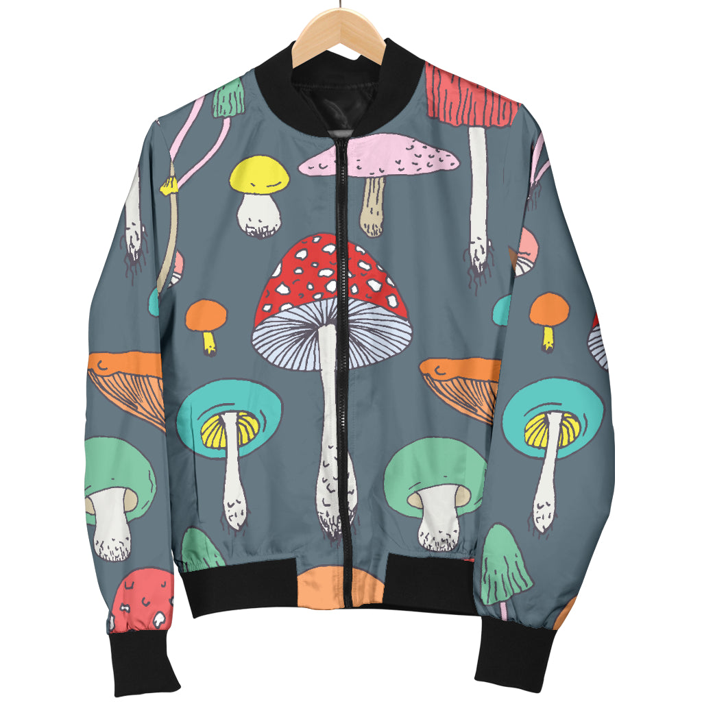 Mushroom Pattern Print Design A03 Women's Bomber Jacket