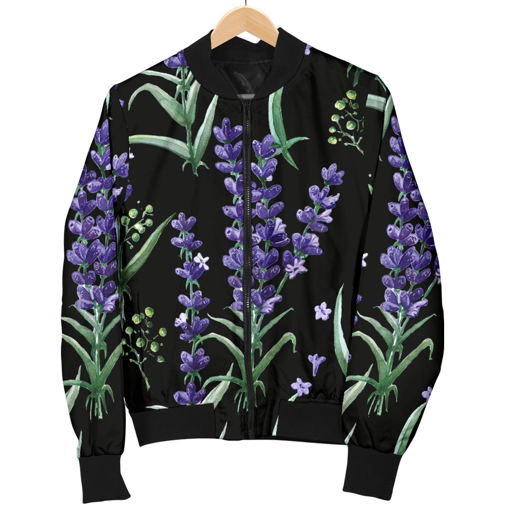 Lavender Pattern Print Design LV01 Men Bomber Jacket