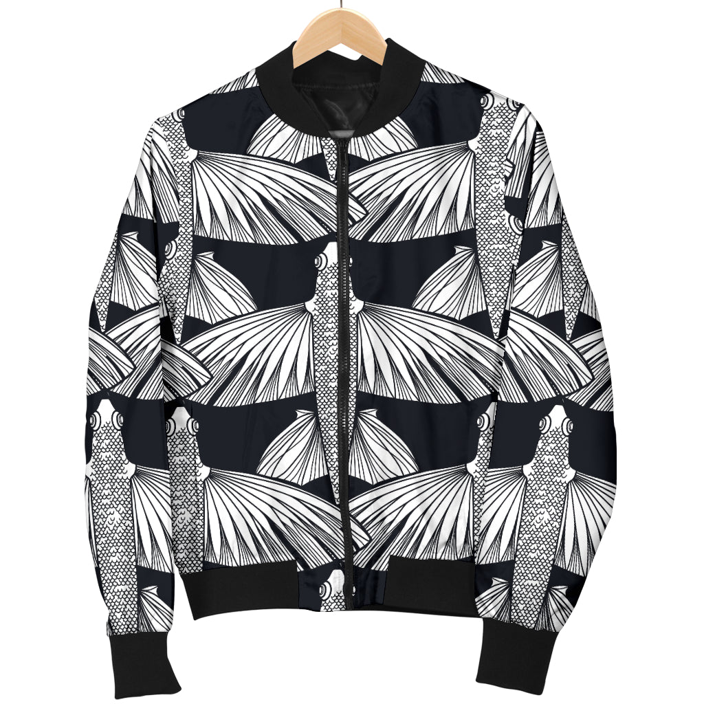 Flying Fish Pattern Print Design 03 Women's Bomber Jacket