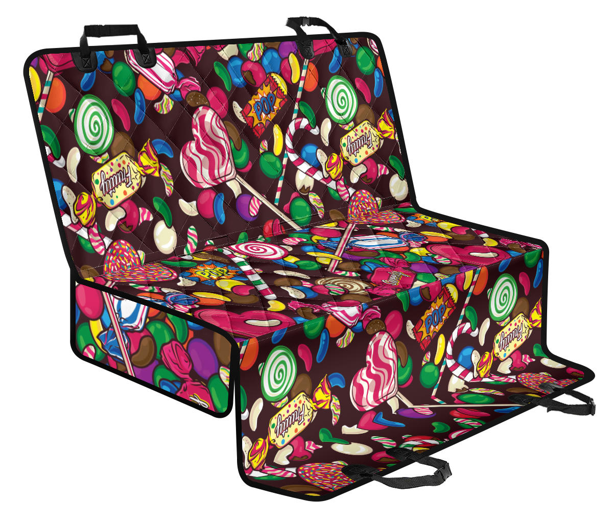 Candy Pattern Print Design CA02 Rear Dog Seat Cover
