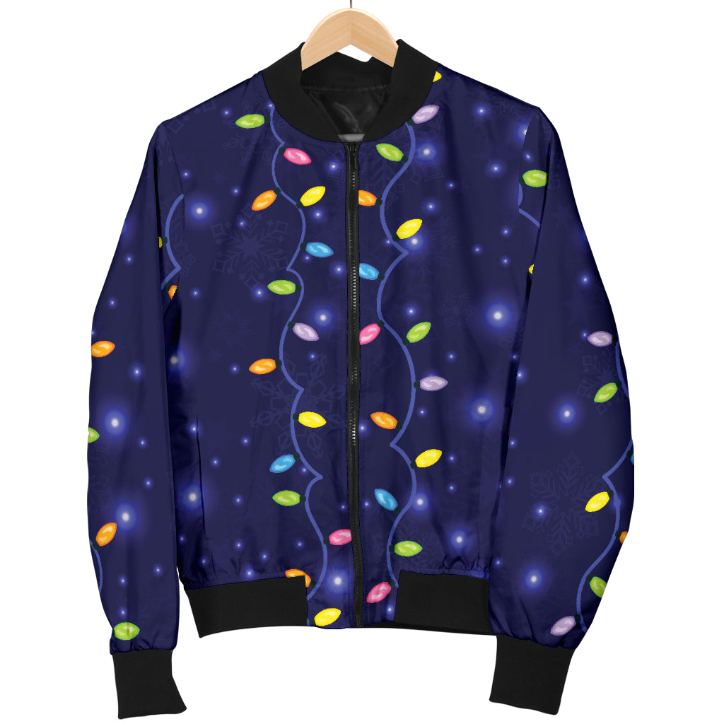 Christmas Light Pattern Print Design 03 Women's Bomber Jacket