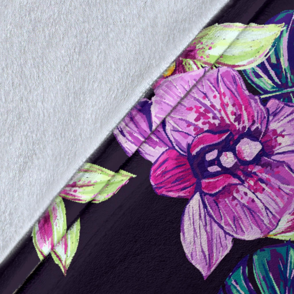Orchid Pattern Print Design OR010 Fleece Blanket
