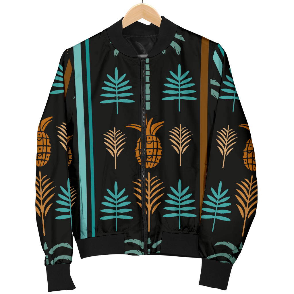 Hawaiian Themed Pattern Print Design H023 Women Bomber Jacket