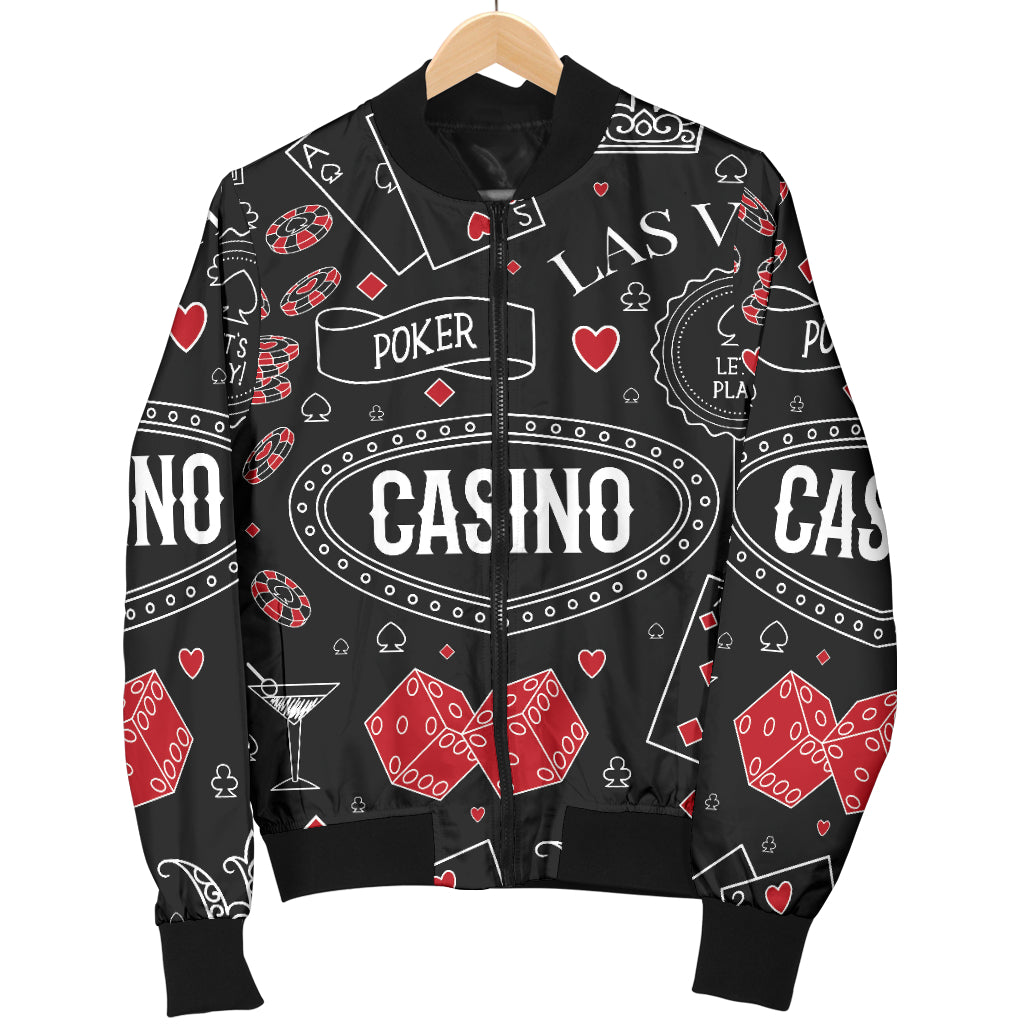 Casino Pattern Print Design 04 Women's Bomber Jacket
