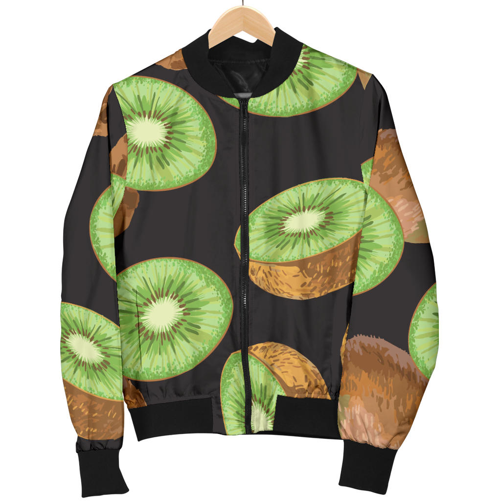 Kiwi Pattern Print Design KW03 Women Bomber Jacket