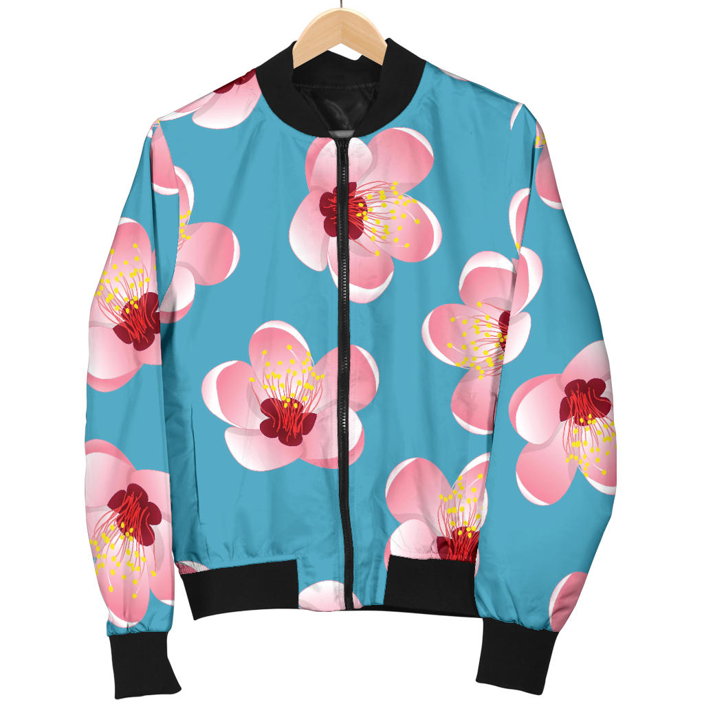 Cherry Blossom Pattern Print Design CB09 Men Bomber Jacket