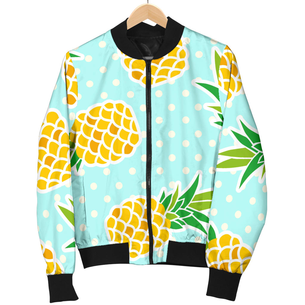 Pineapple Pattern Print Design PP01 Women Bomber Jacket