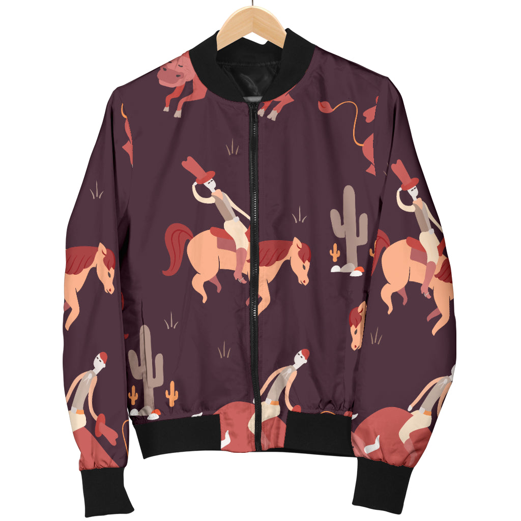 Rodeo Pattern Print Design A01 Women's Bomber Jacket