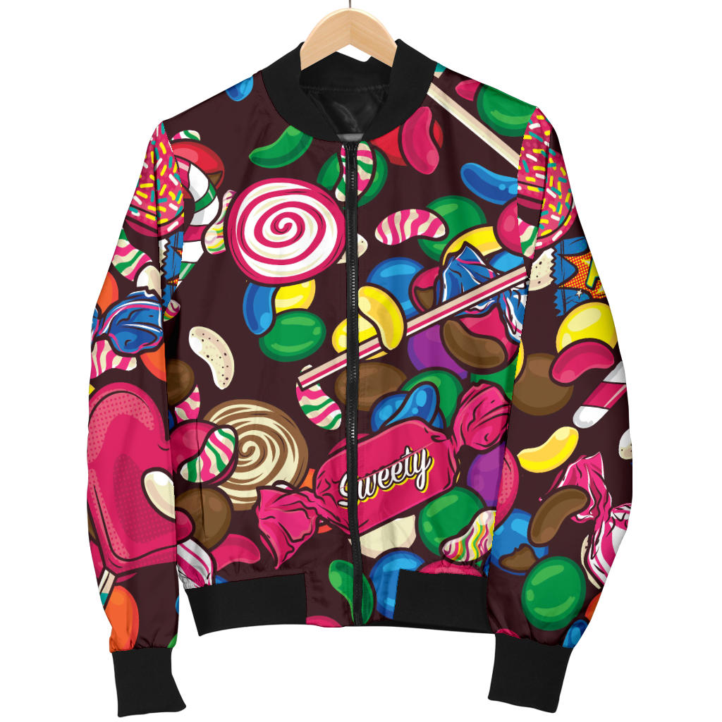 Candy Pattern Print Design CA02 Women Bomber Jacket