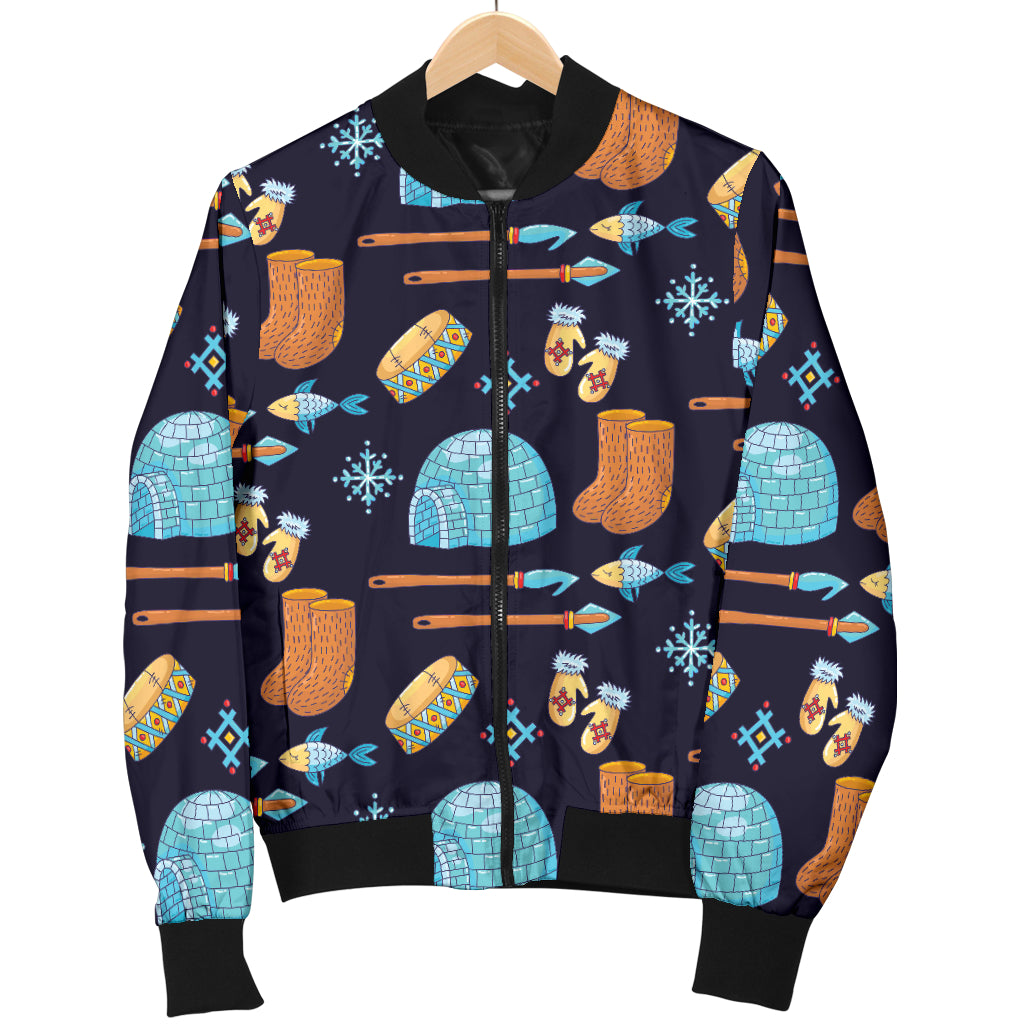 Eskimo Pattern Print Design 02 Women's Bomber Jacket