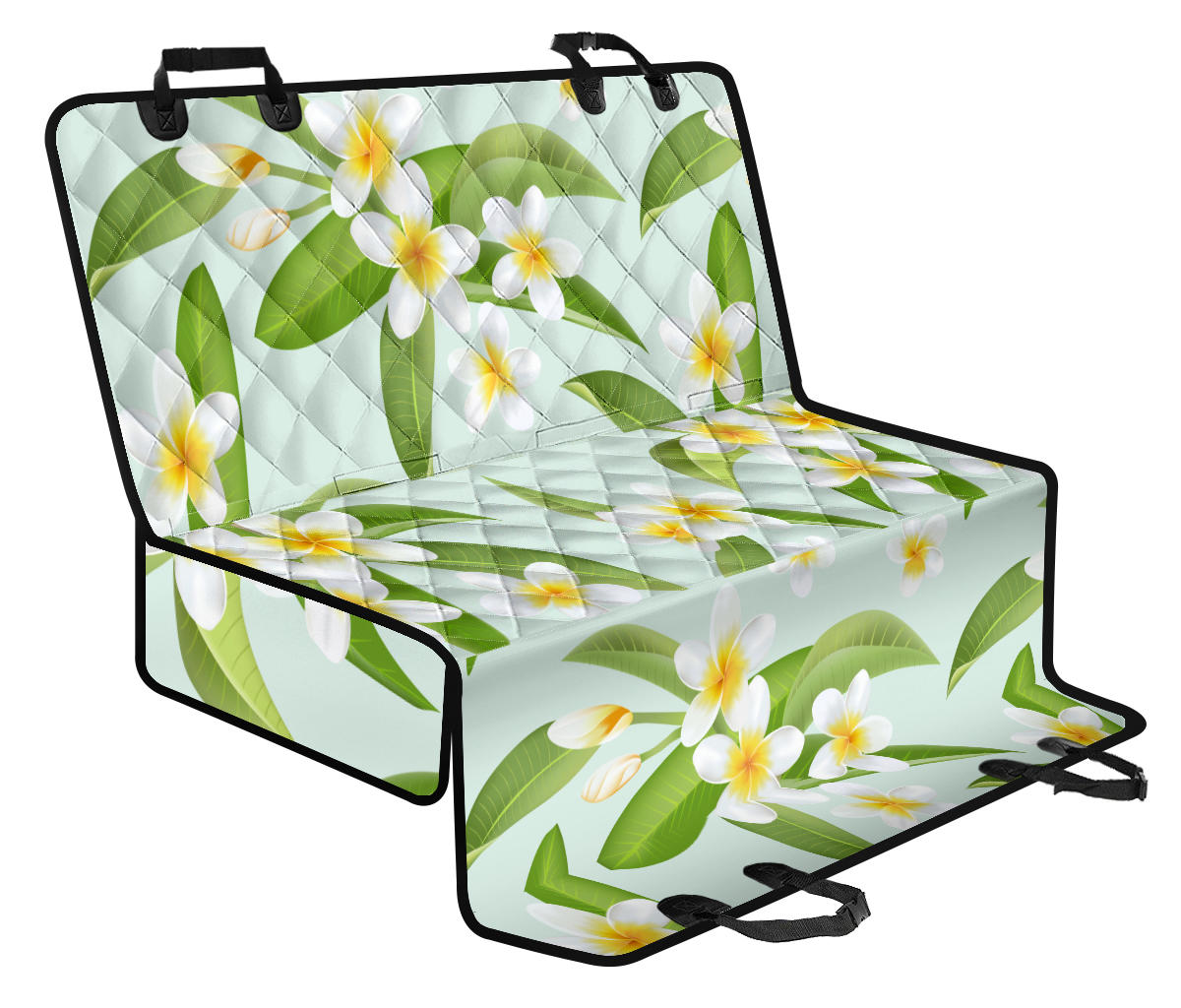 Yellow Plumeria Pattern Print Design PM024 Rear Dog Seat Cover