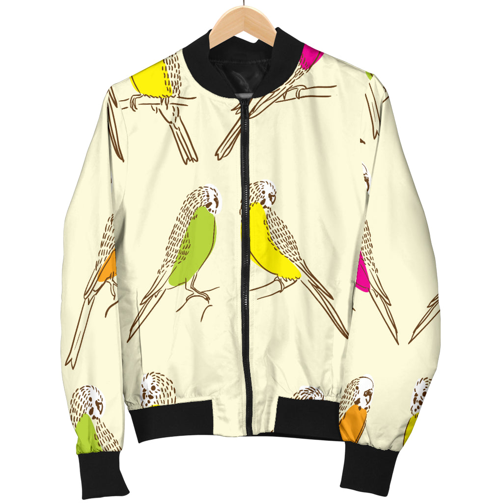 Parakeet Pattern Print Design A01 Women's Bomber Jacket