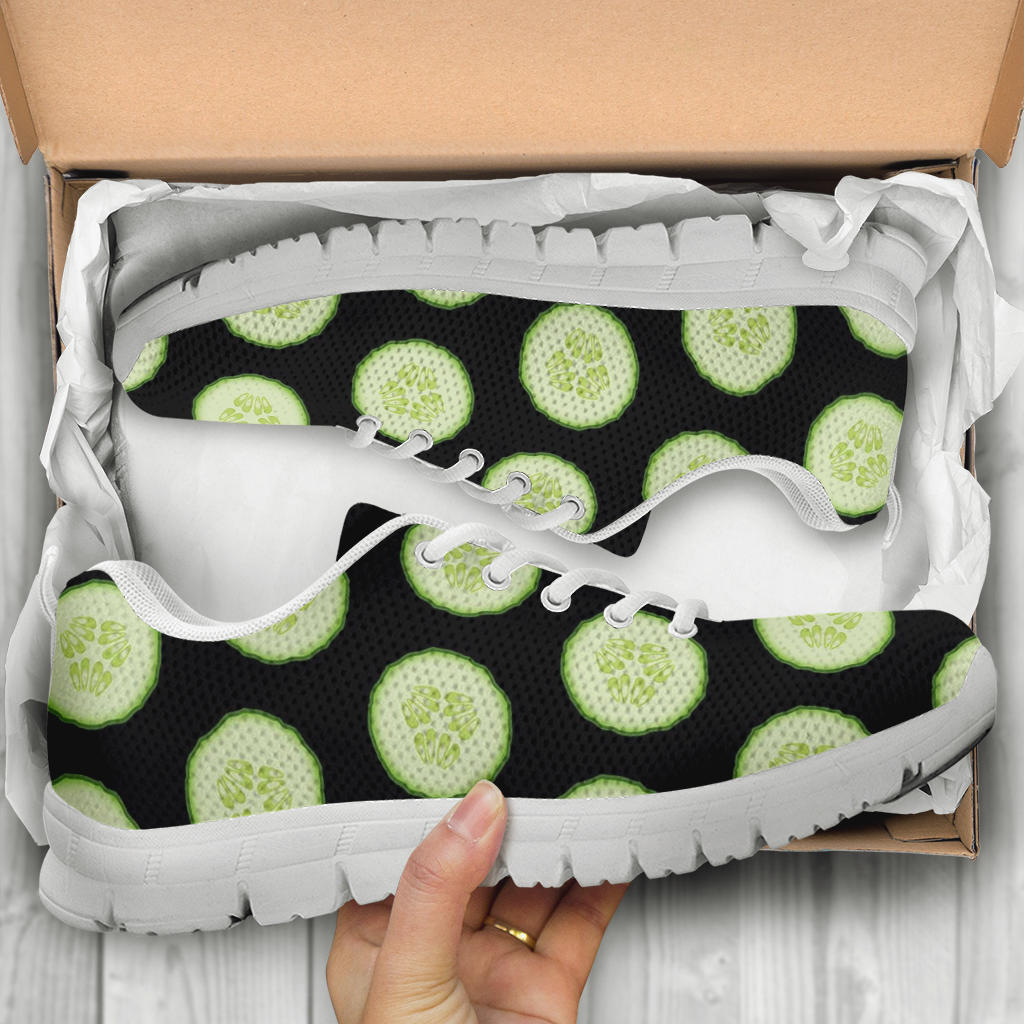 Cucumber Pattern Print Design CC02 Sneakers White Bottom Shoes