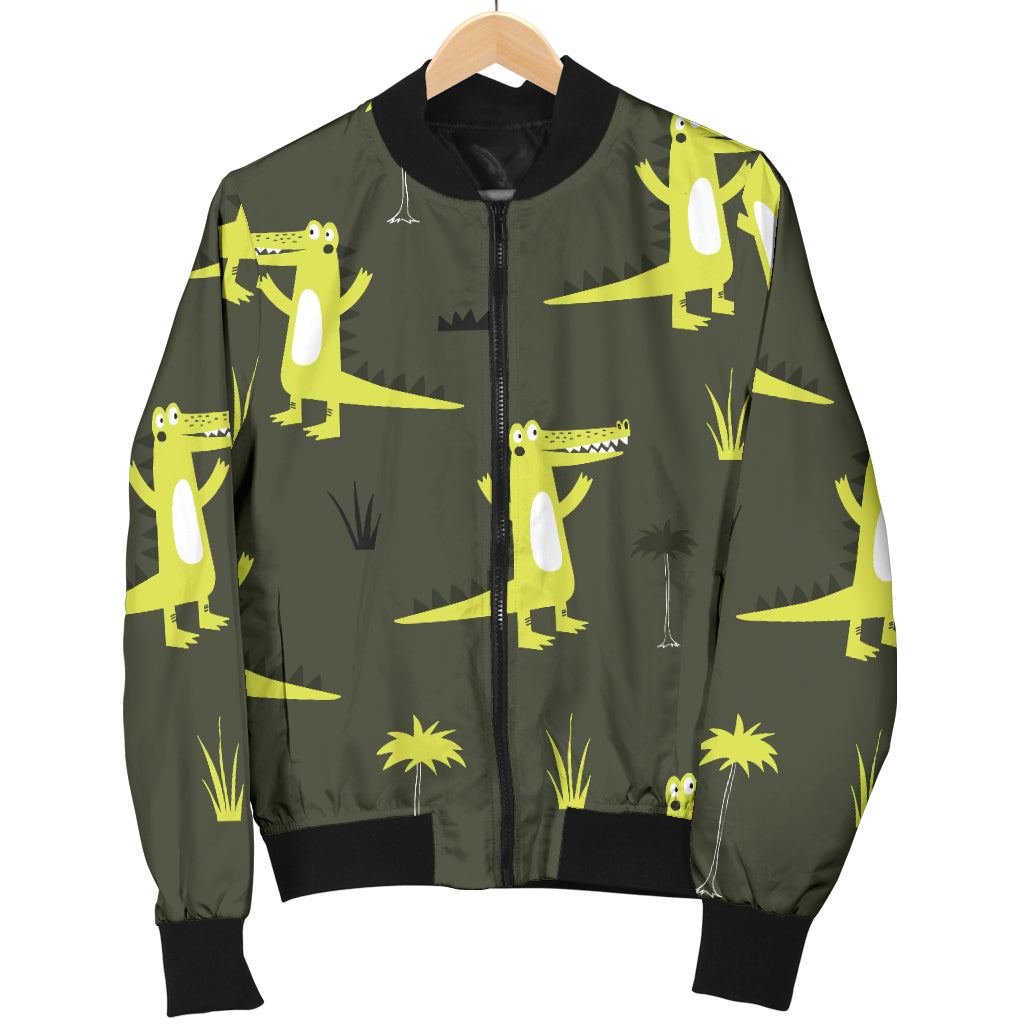 Alligator Pattern Print Design 05 Women's Bomber Jacket