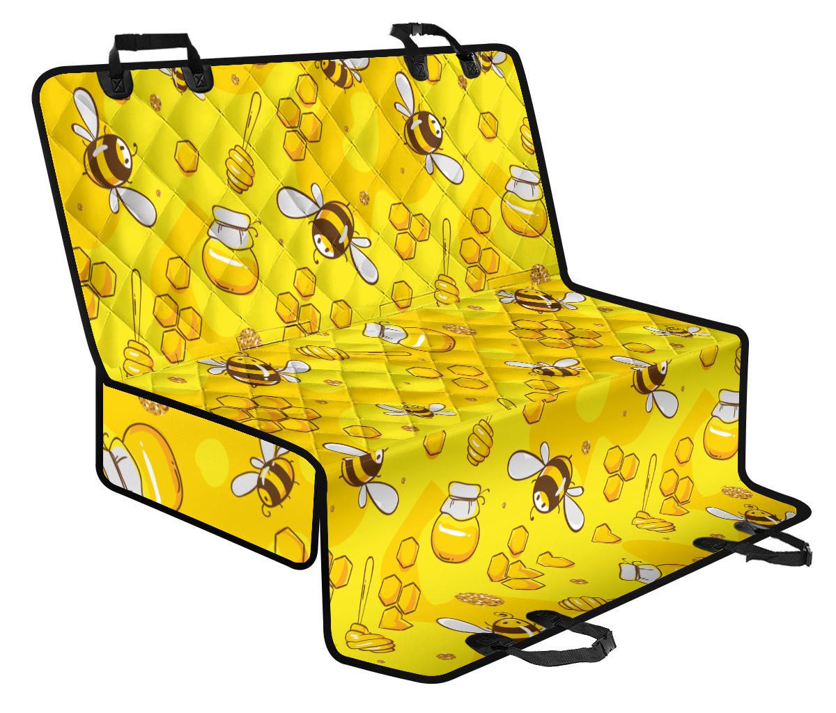 Bee Pattern Print Design BEE01 Rear Dog Seat Cover
