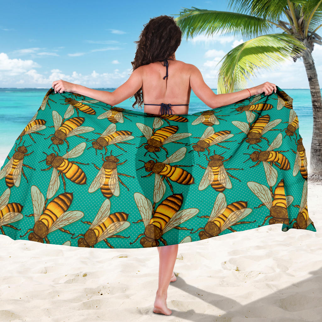 Bee Pattern Print Design BEE04 Sarong Pareo Wrap