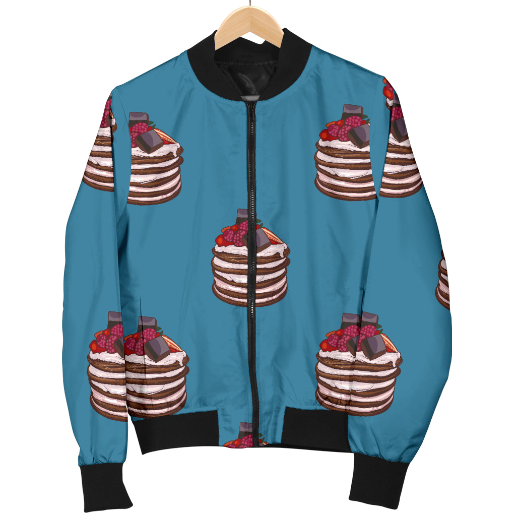 Pancake Pattern Print Design A03 Women's Bomber Jacket