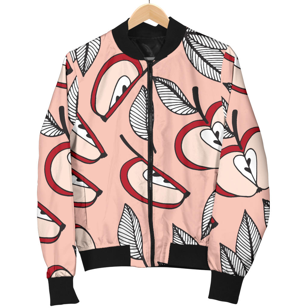 Apple Pattern Print Design AP04 Women Bomber Jacket