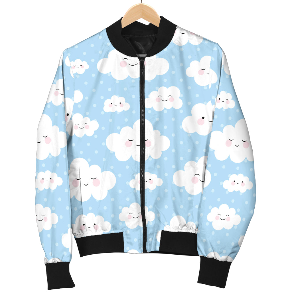 Cloud Pattern Print Design 02 Women's Bomber Jacket