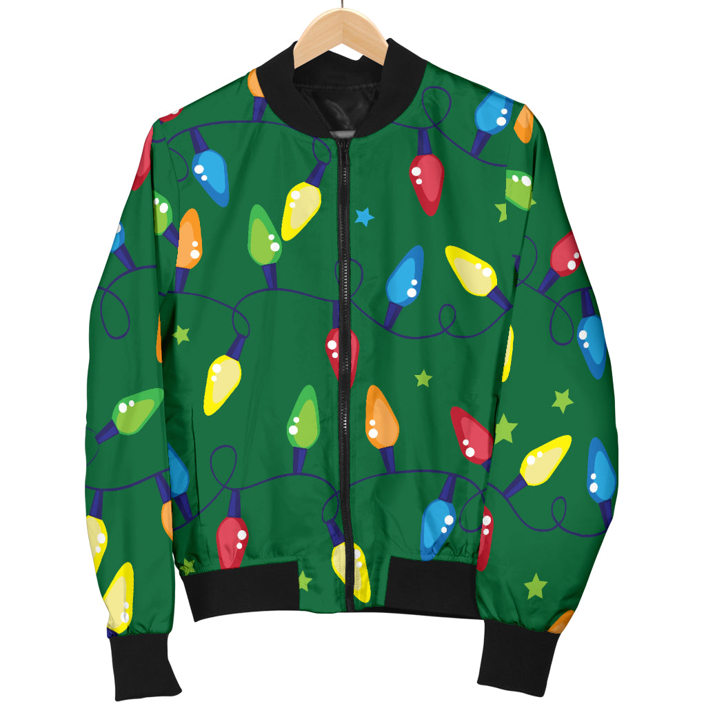 Christmas Light Pattern Print Design 02 Women's Bomber Jacket