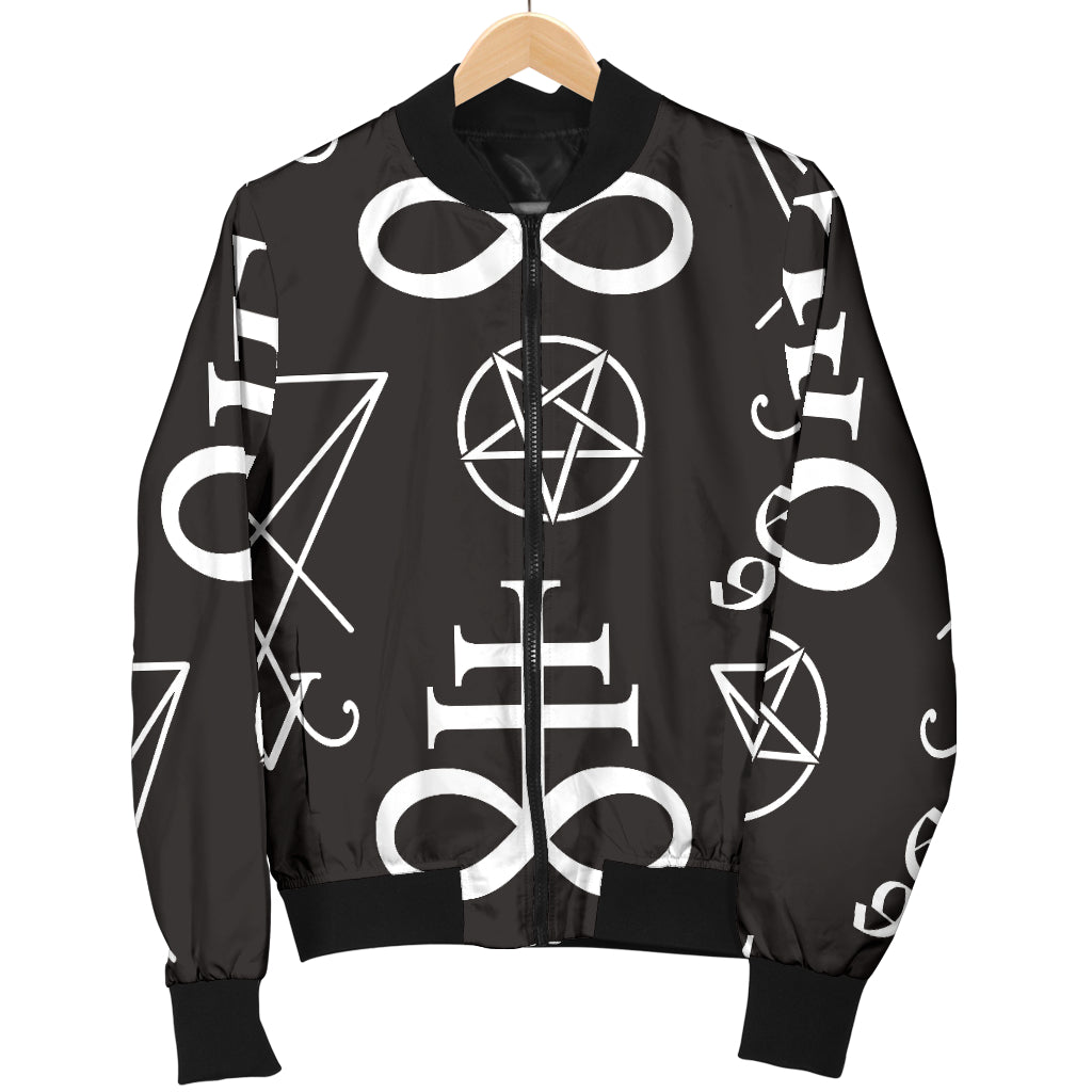 Pentagram Pattern Print Design A04 Women's Bomber Jacket