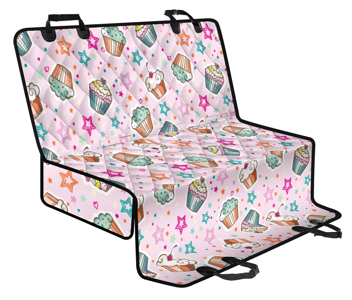 Cupcake Pattern Print Design CP03 Rear Dog Seat Cover