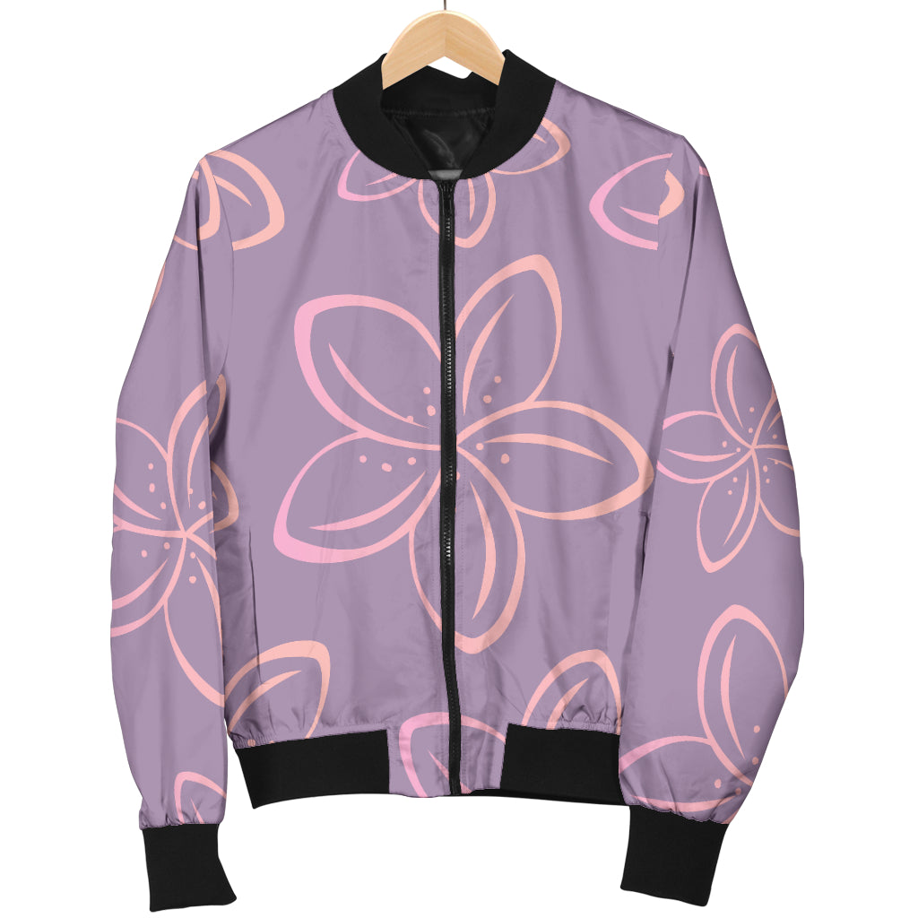 Plumeria Pattern Print Design A01 Women's Bomber Jacket