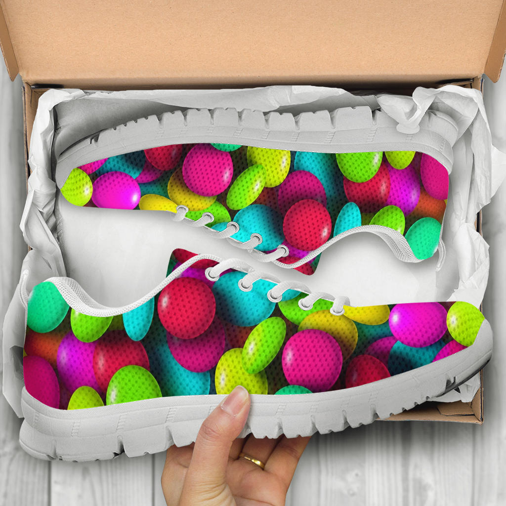Candy Pattern Print Design CA03 Sneakers White Bottom Shoes