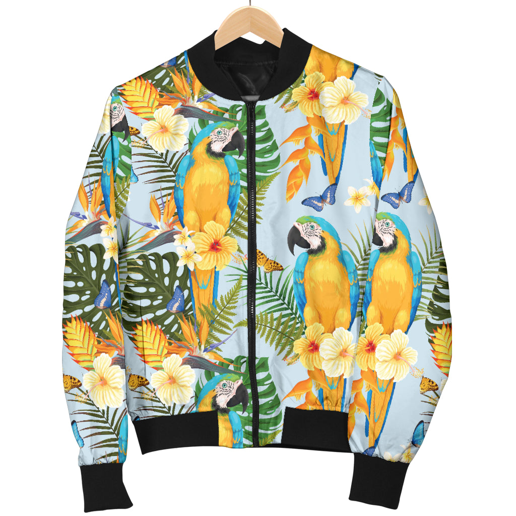 Parrot Pattern Print Design A04 Women's Bomber Jacket
