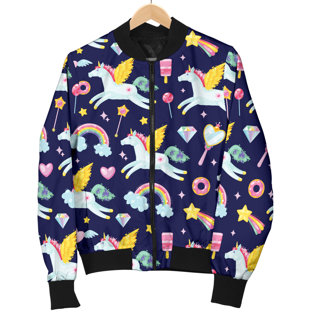 Pegasus Pattern Print Design 05 Women's Bomber Jacket