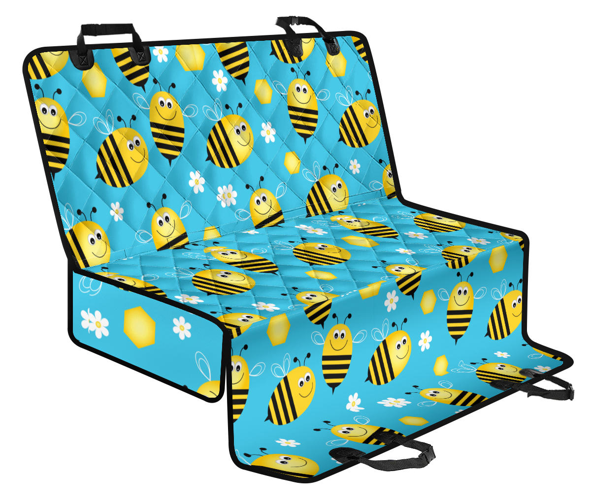 Bee Pattern Print Design BEE06 Rear Dog Seat Cover