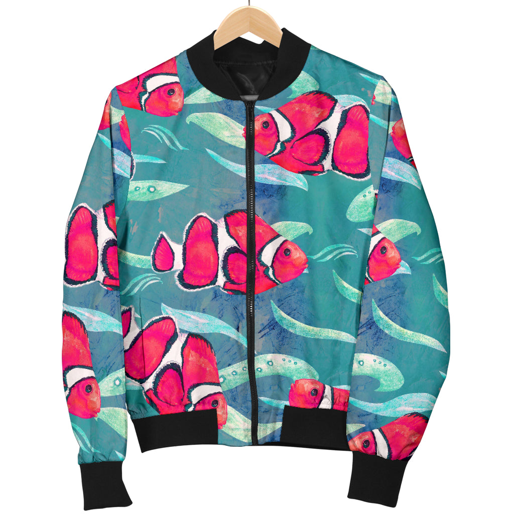 Clownfish Pattern Print Design 02 Women's Bomber Jacket
