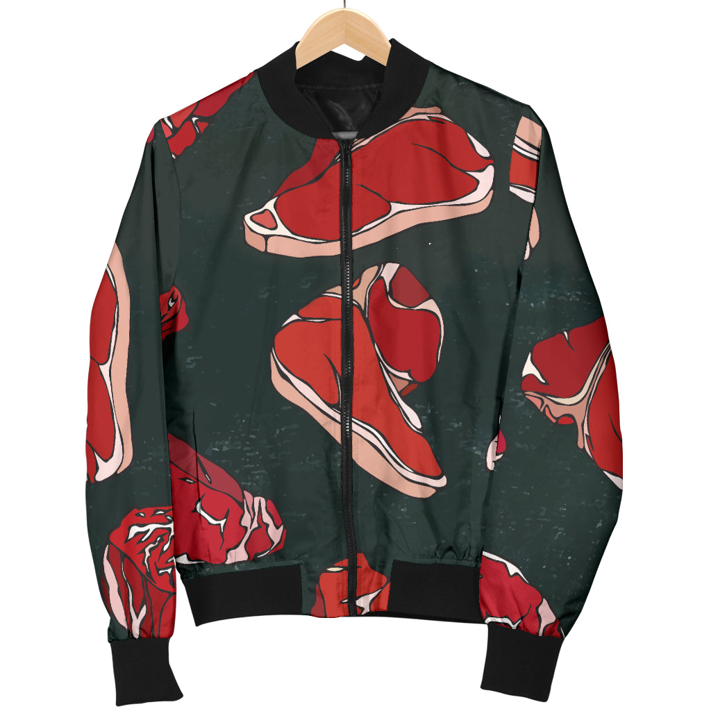 Meat Pattern Print Design 01 Women's Bomber Jacket