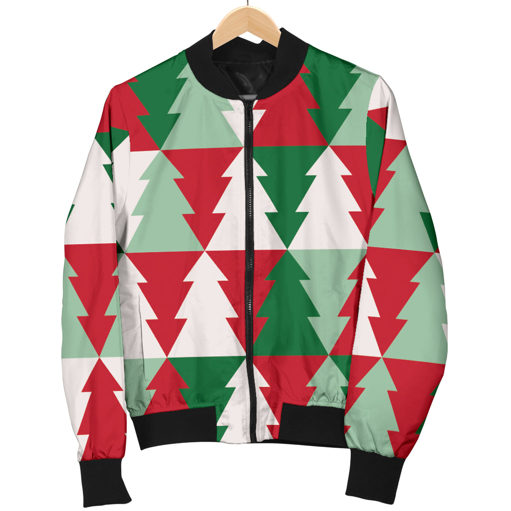 Christmas Tree Pattern Print Design 01 Women's Bomber Jacket