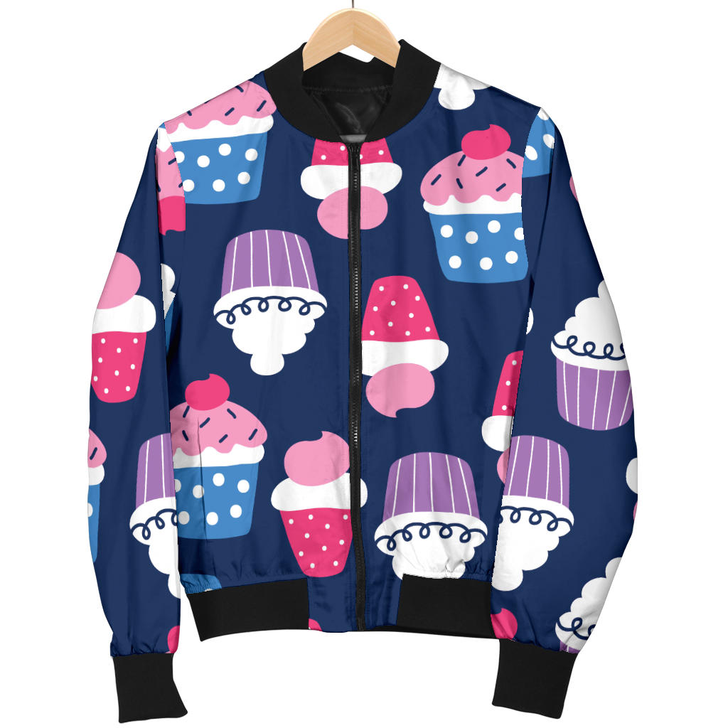Cupcake Pattern Print Design CP04 Men Bomber Jacket