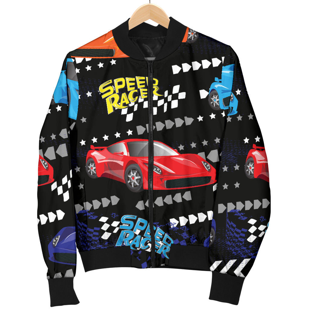 Racing Pattern Print Design A05 Women's Bomber Jacket
