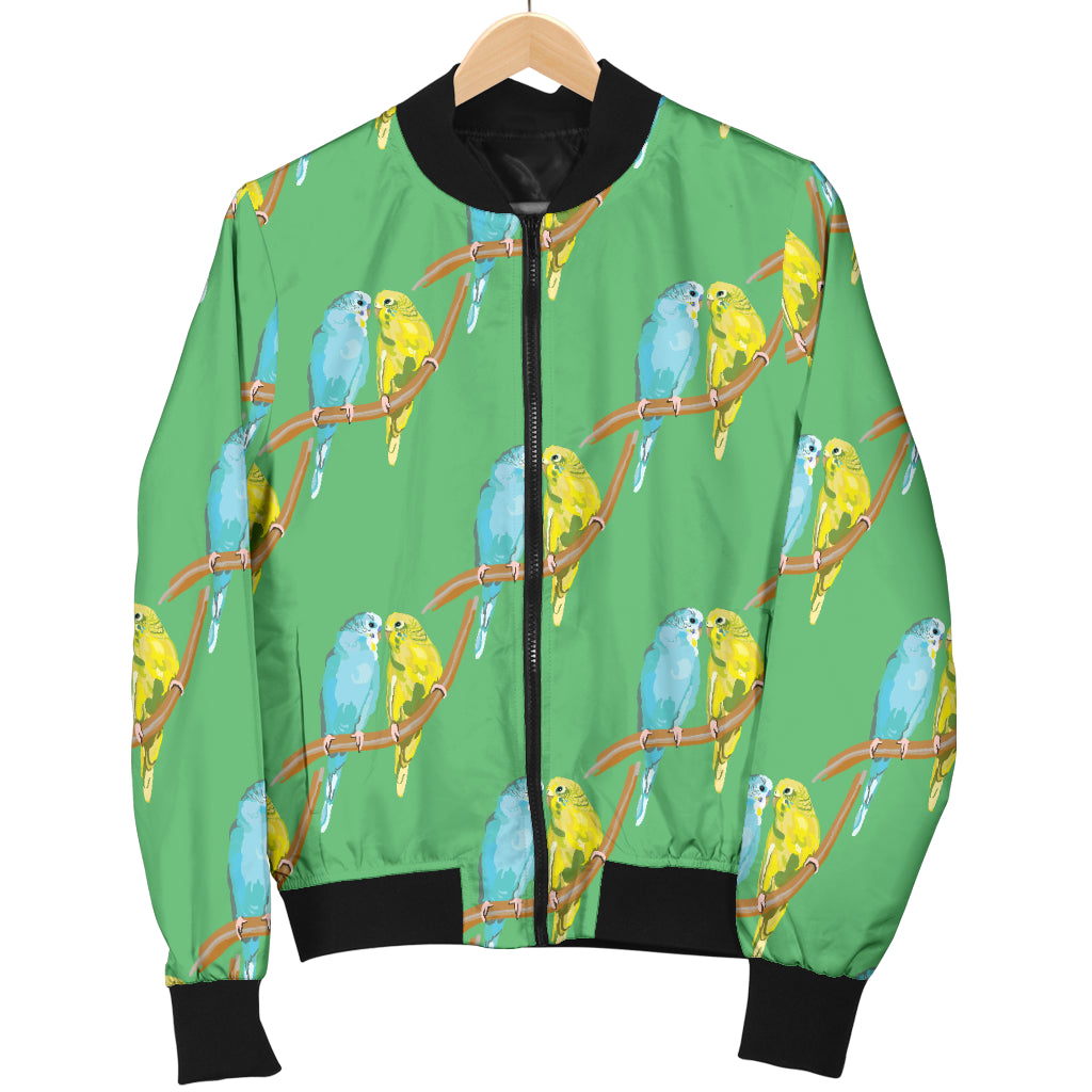 Budgerigar Pattern Print Design 01 Women's Bomber Jacket