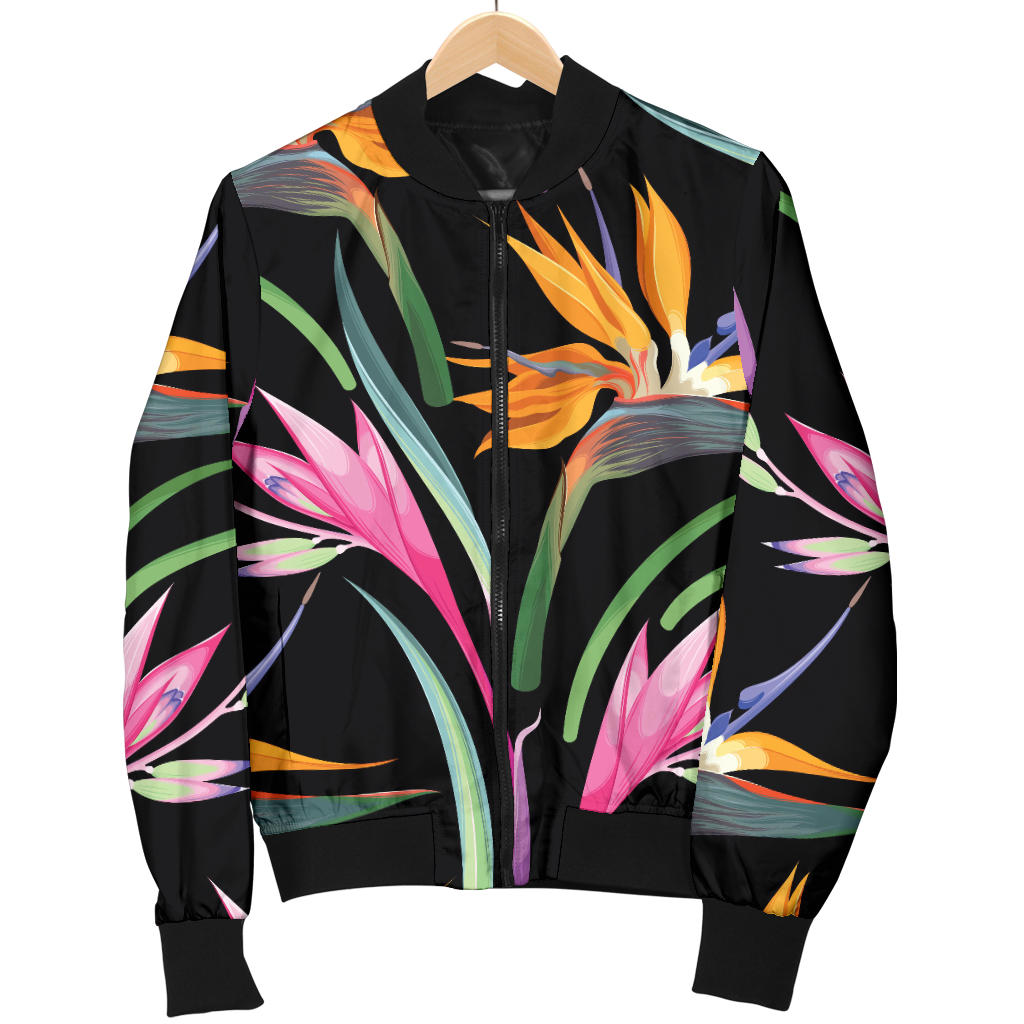 Tropical Flower Pattern Print Design TF017 Men Bomber Jacket