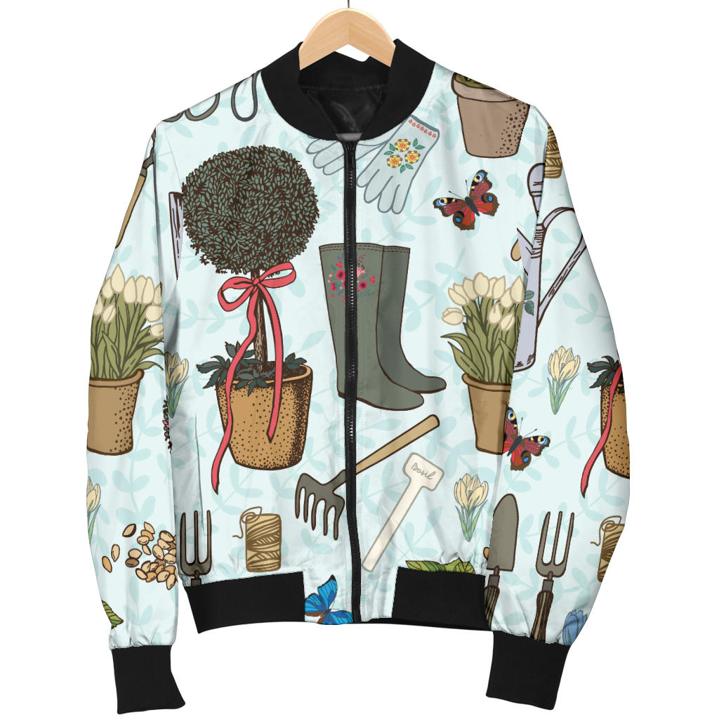 Gardening Pattern Print Design G01 Men Bomber Jacket