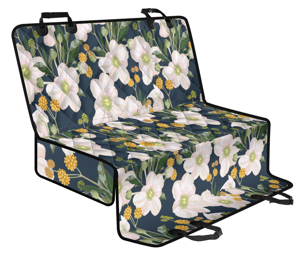 Anemone Pattern Print Design AM04 Rear Dog Seat Cover