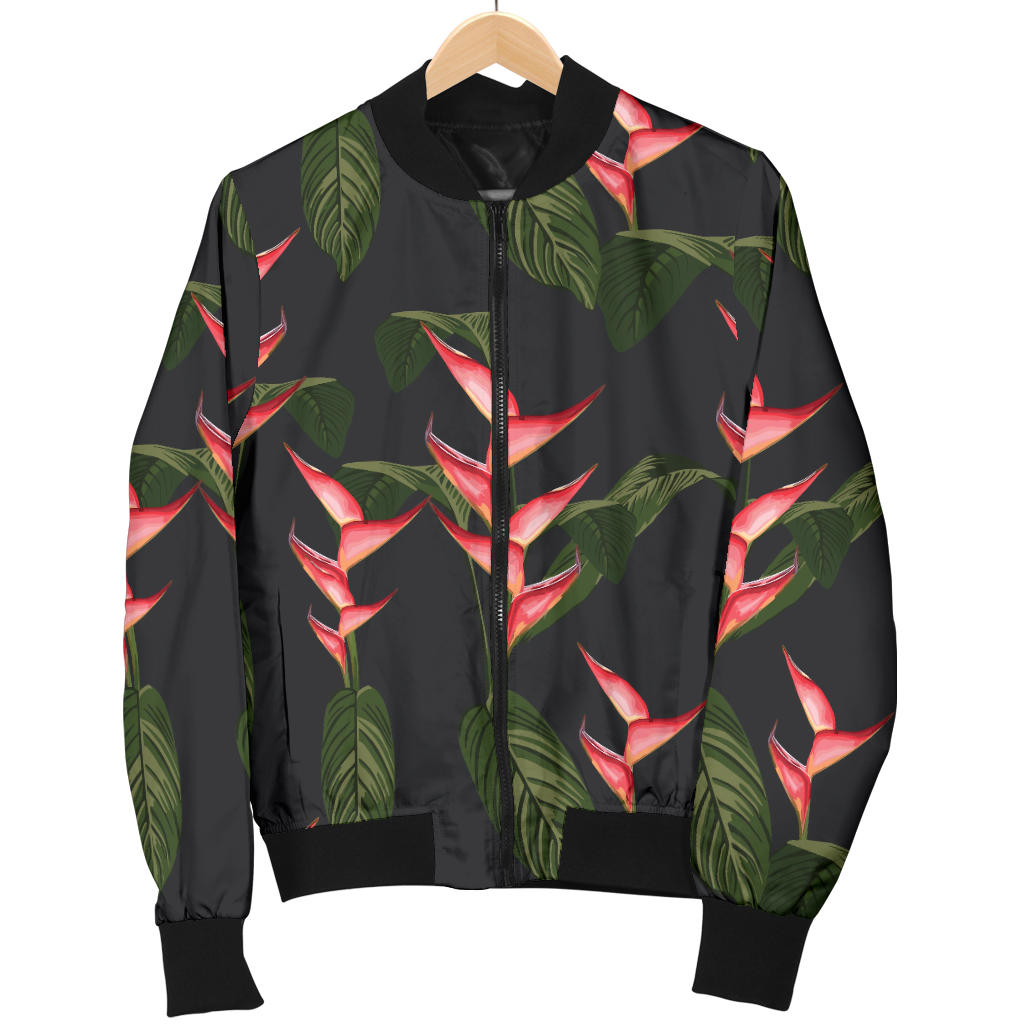 Heliconia Pattern Print Design HL07 Men Bomber Jacket