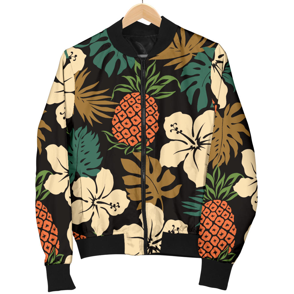 Hawaiian Themed Pattern Print Design H08 Women Bomber Jacket