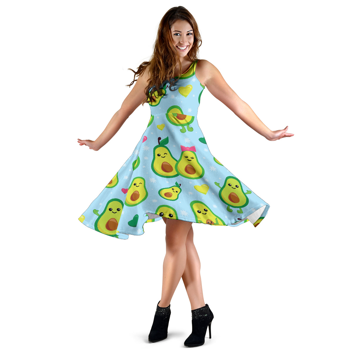 Avocado Pattern Print Design AC09 Midi Dress