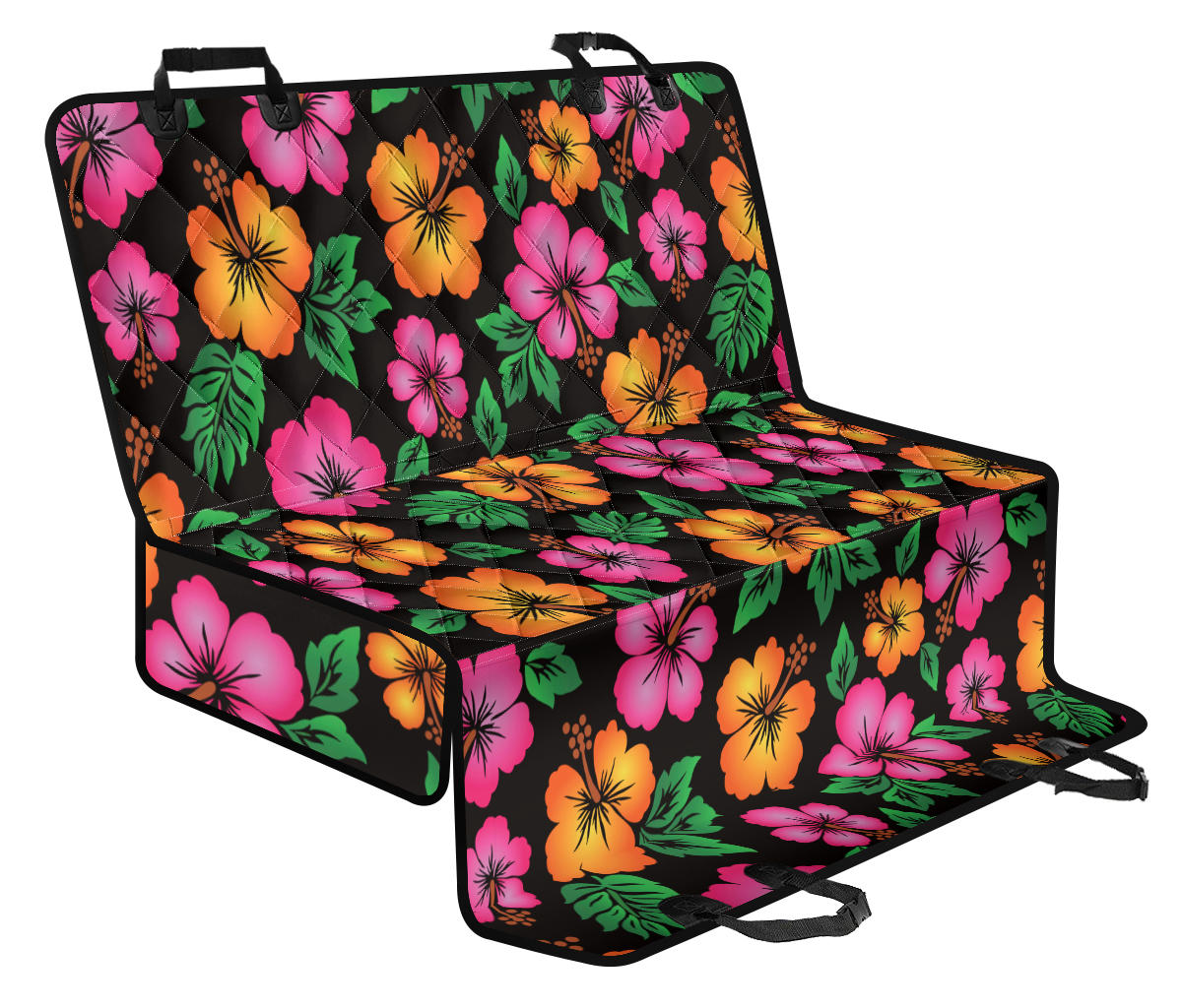 Hibiscus Pattern Print Design HB029 Rear Dog Seat Cover