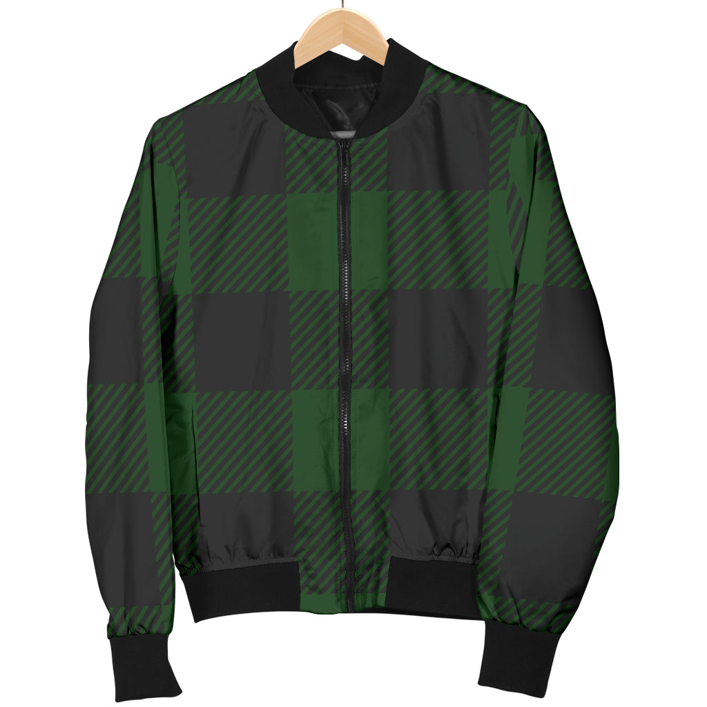 Buffalo check Green Pattern Print Design 02 Women's Bomber Jacket